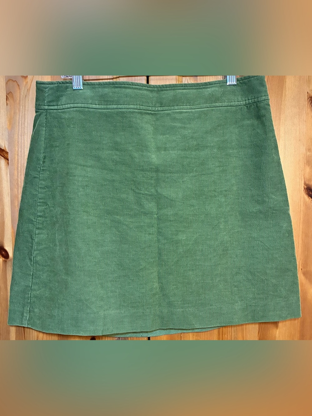 J.CREW Green Corduroy Mini Skirt Womens 10 Zip Up Lined